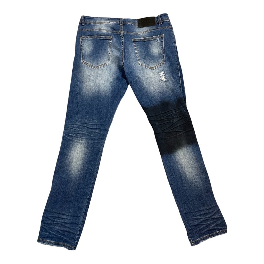 VALABASAS DISTRESSED SLIM STRAIGHT MOTO JEANS - Picture 7 of 12